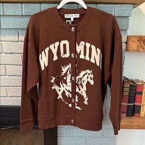 Tricia Fix Exclusive Brown Wyoming Sweatshirt NWT